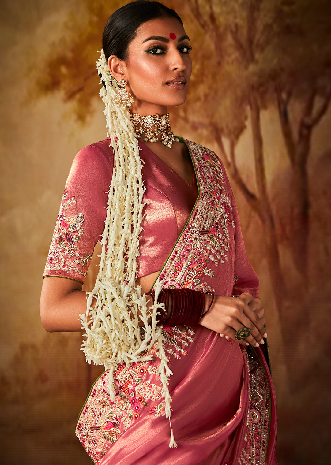Corise Red Zari Woven Heavy Embroidered Designer Kanjivaram Silk Saree