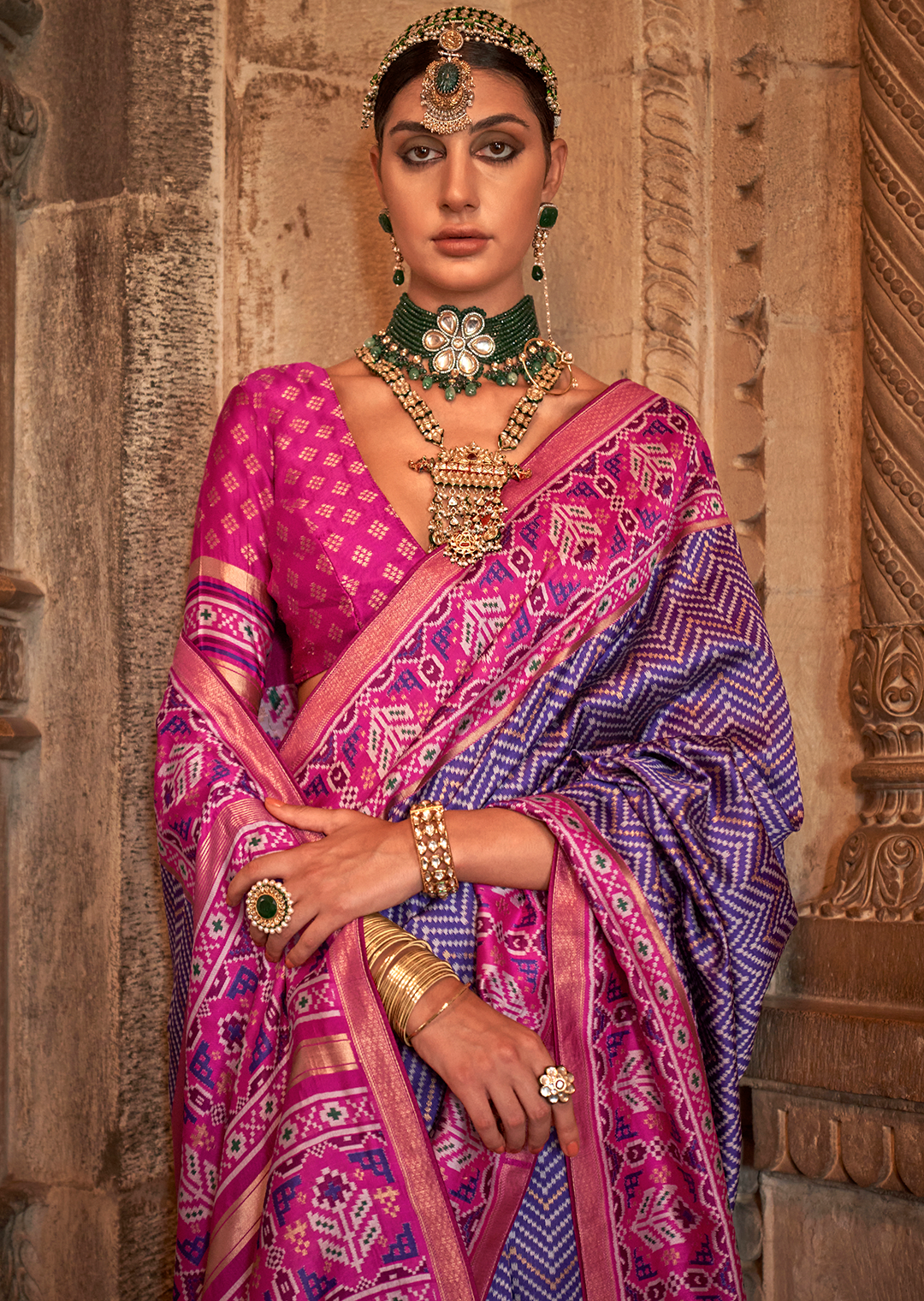 Violet Woven Royal Traditional Patola Silk Saree