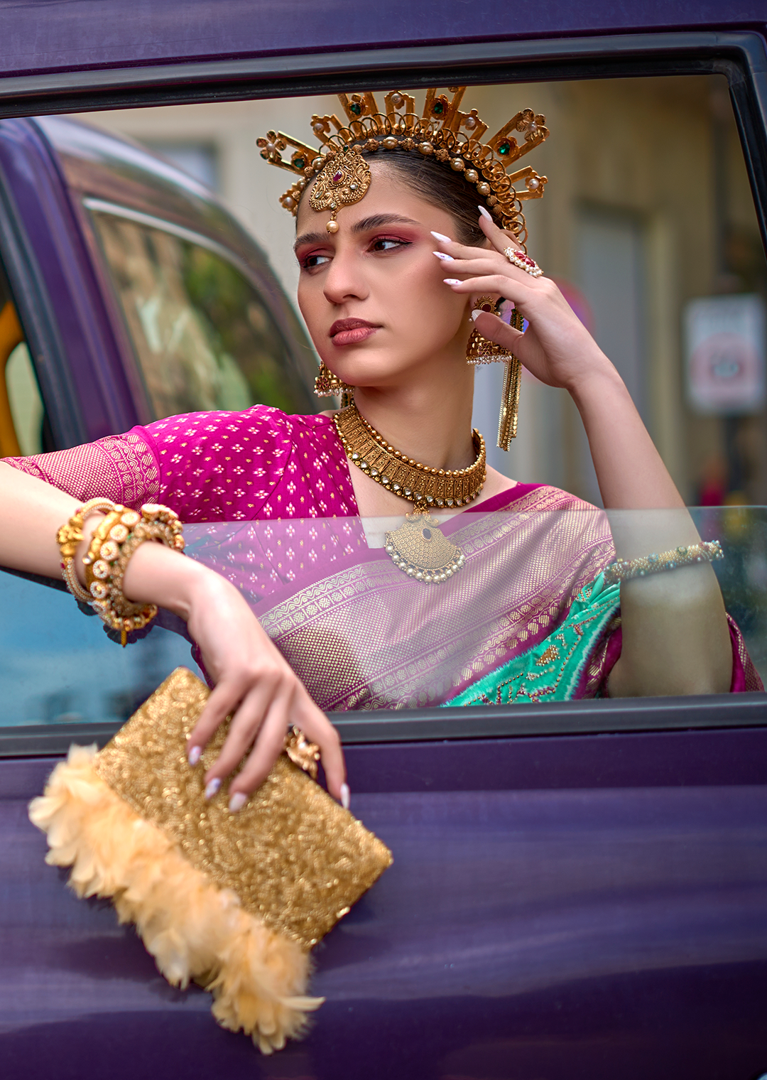 Tiffany Green Woven Royal Traditional Patola Silk Saree