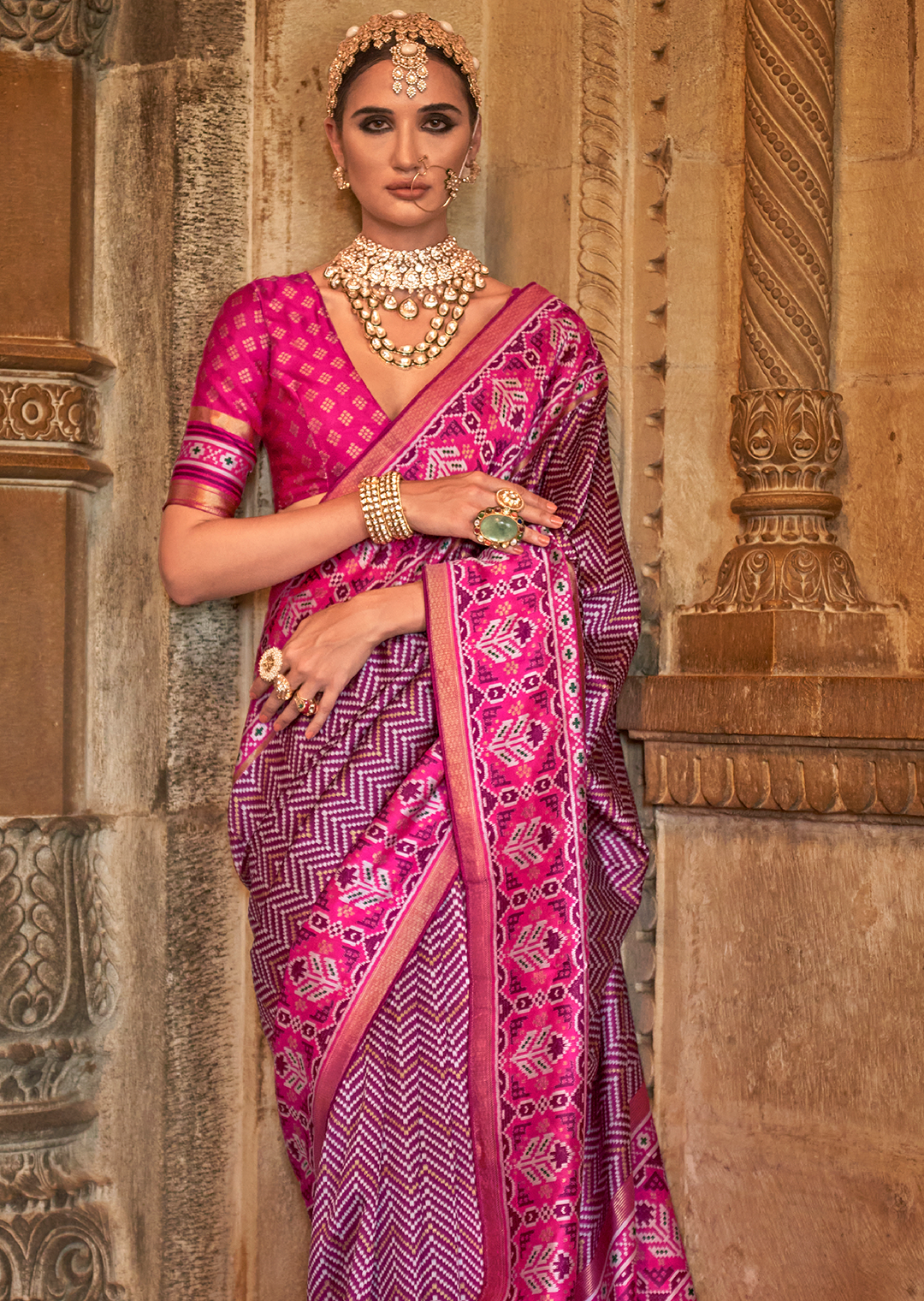 Purple Woven Royal Traditional Patola Silk Saree