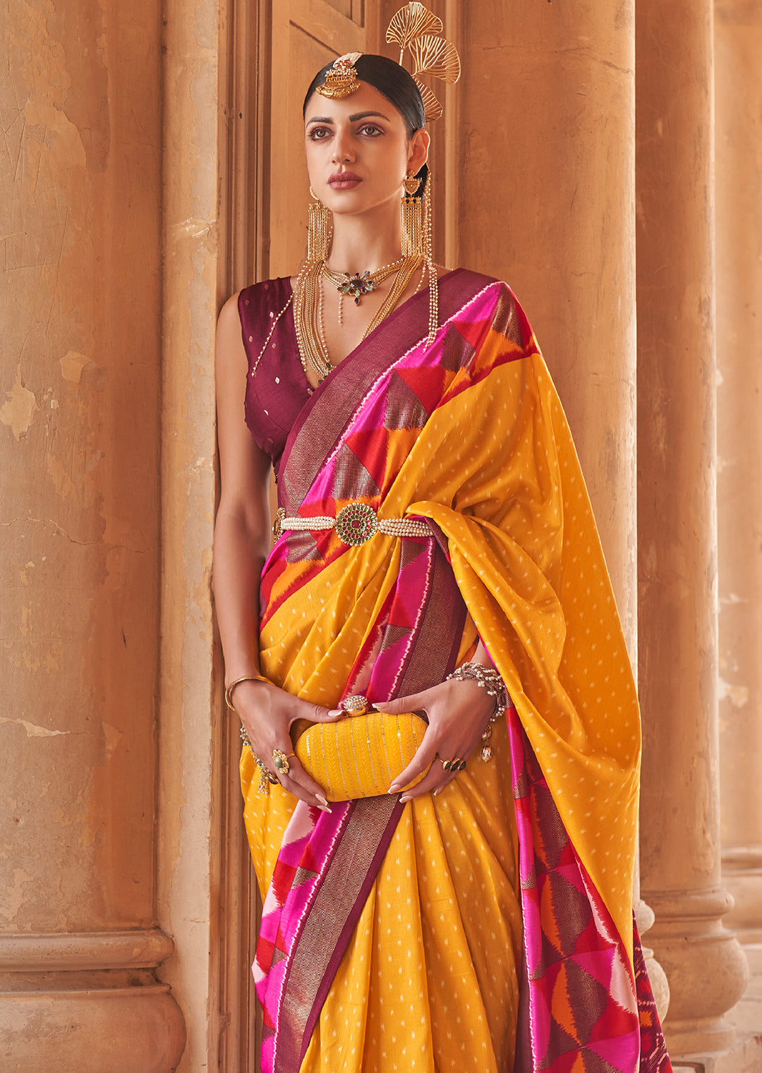 Yellow Woven Patola Silk Saree