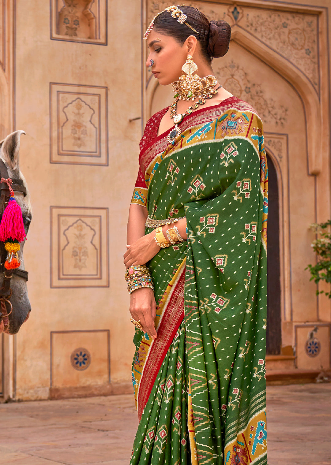 Green Woven Patola Silk Saree