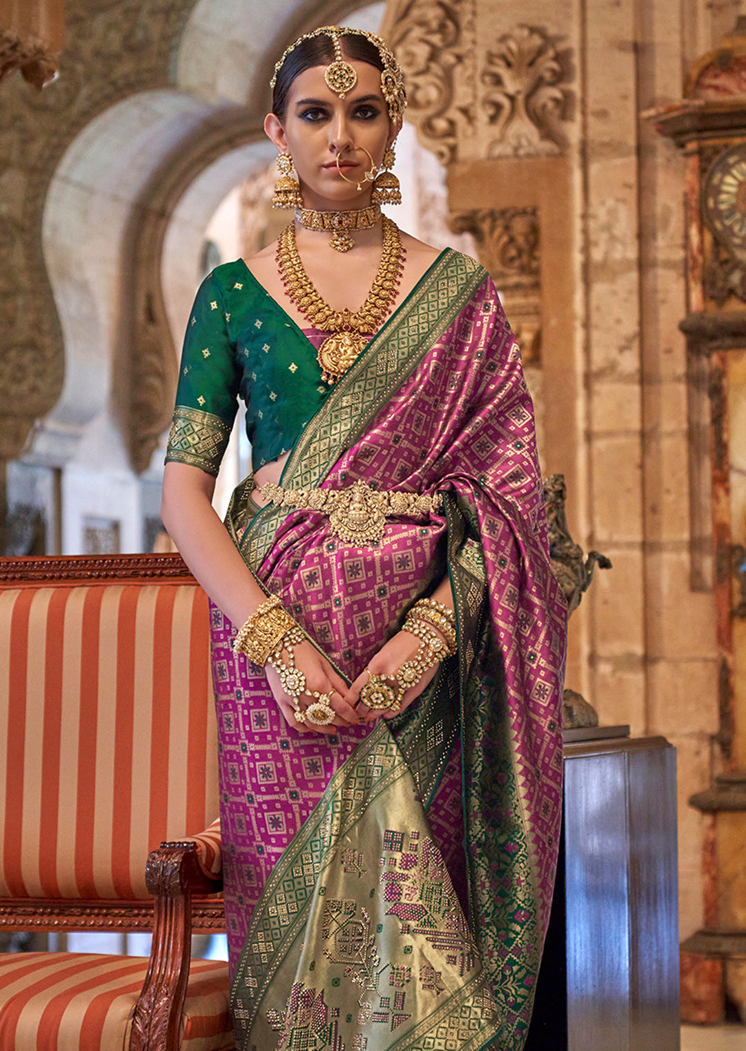 Purple Woven Royal Patola Silk Saree