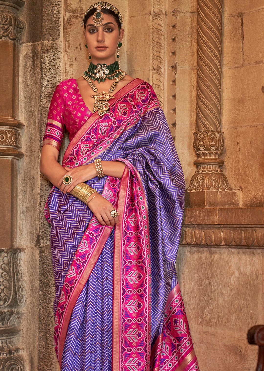 Violet Woven Royal Traditional Patola Silk Saree