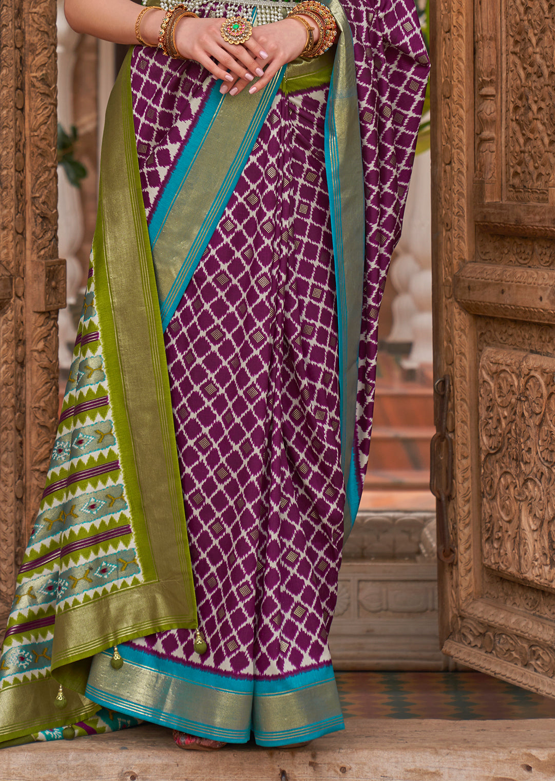 Purple Woven Patola Silk Saree