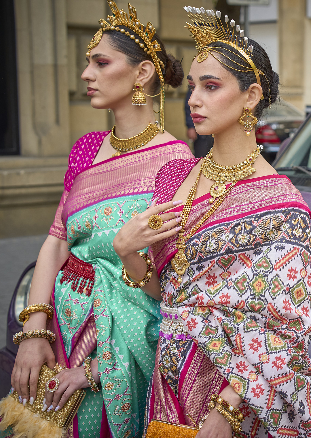 Tiffany Green Woven Royal Traditional Patola Silk Saree