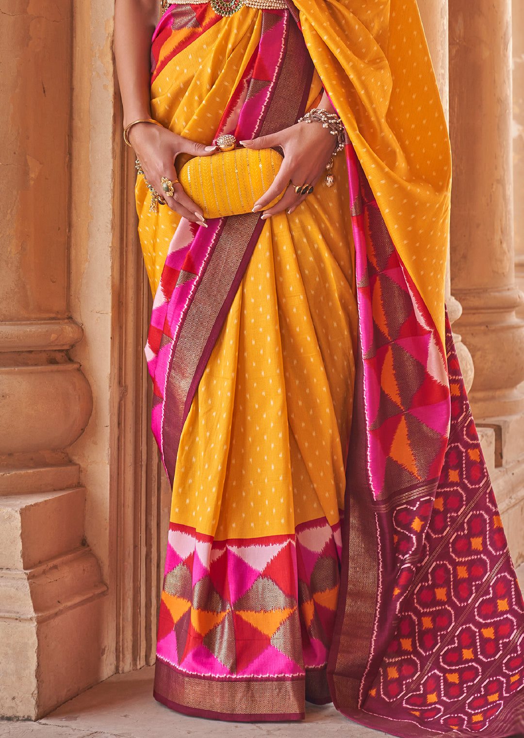 Yellow Woven Patola Silk Saree