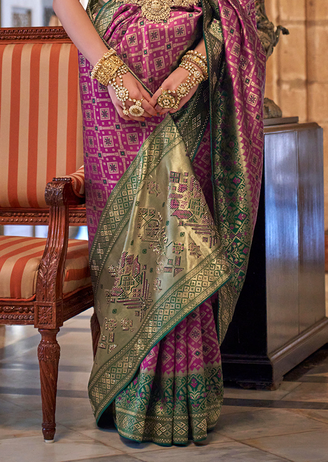 Purple Woven Royal Patola Silk Saree