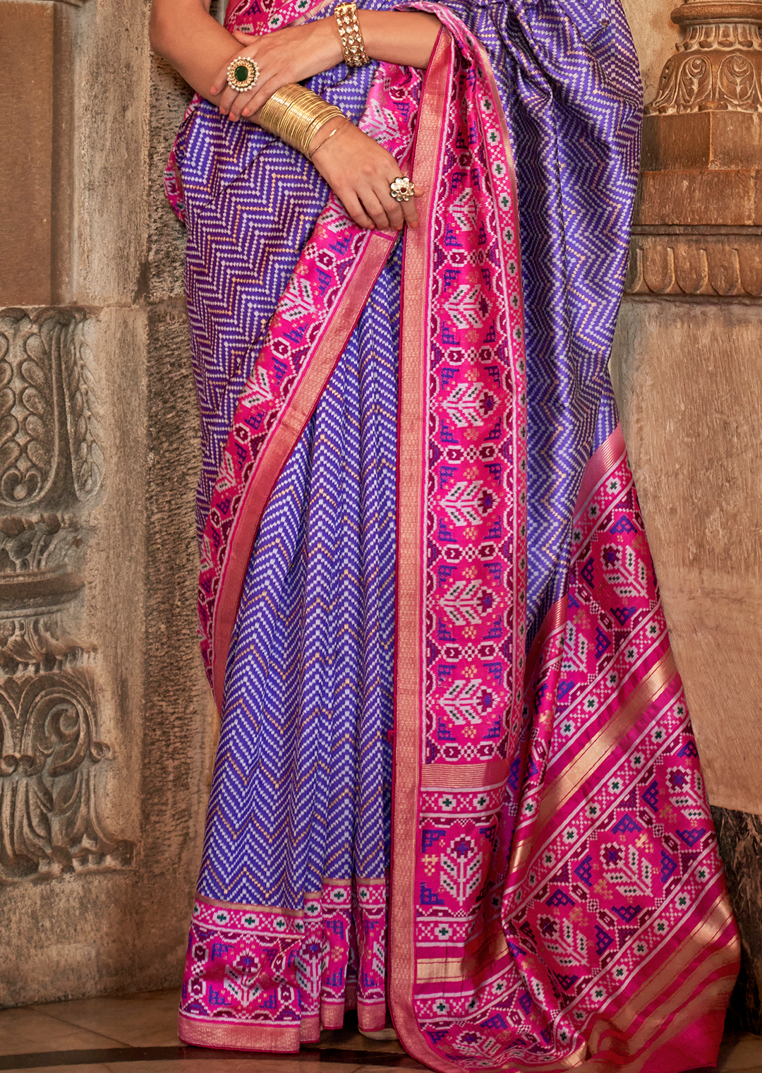 Violet Woven Royal Traditional Patola Silk Saree