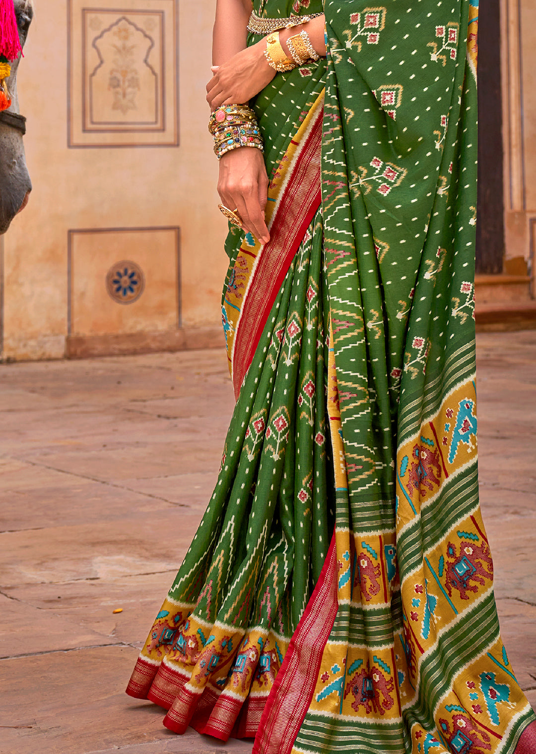 Green Woven Patola Silk Saree