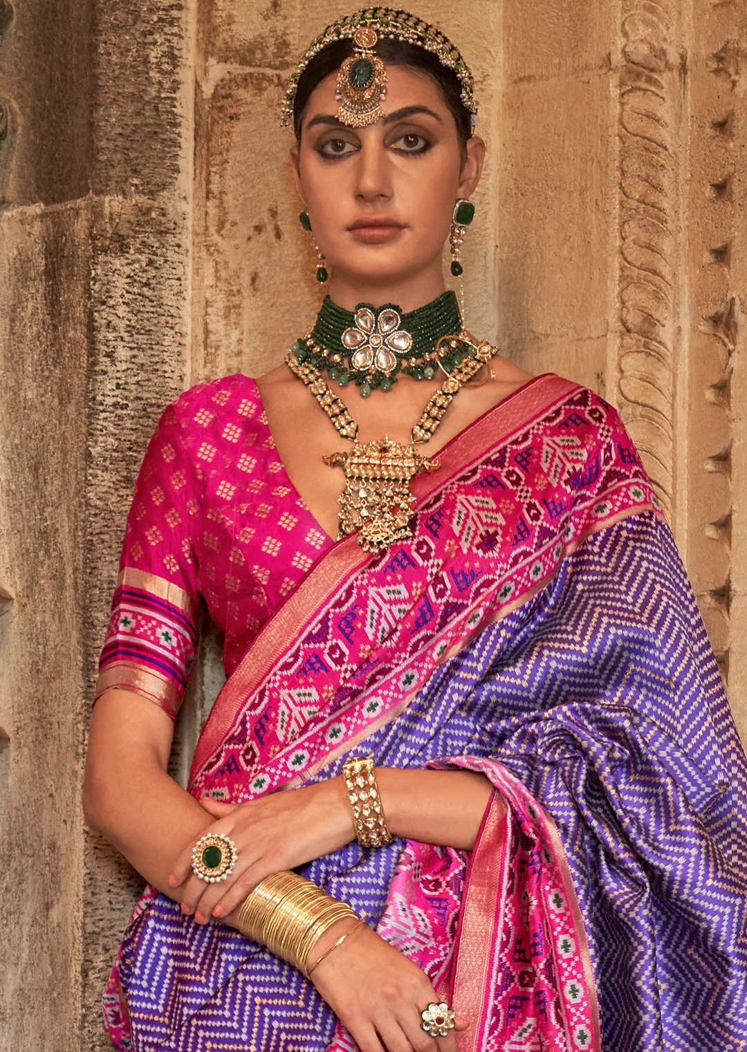 Violet Woven Royal Traditional Patola Silk Saree