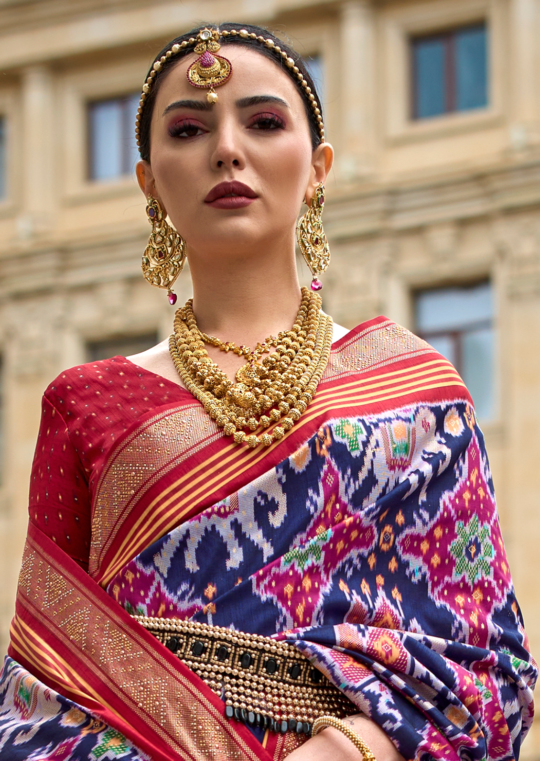 Royal Blue Woven Royal Traditional Patola Silk Saree