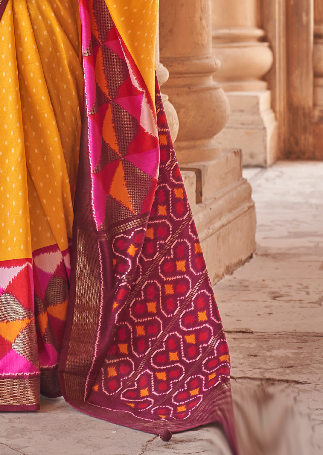 Yellow Woven Patola Silk Saree