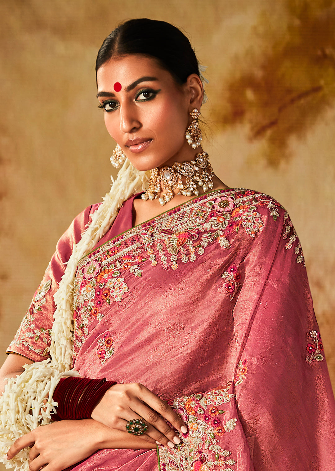 Corise Red Zari Woven Heavy Embroidered Designer Kanjivaram Silk Saree