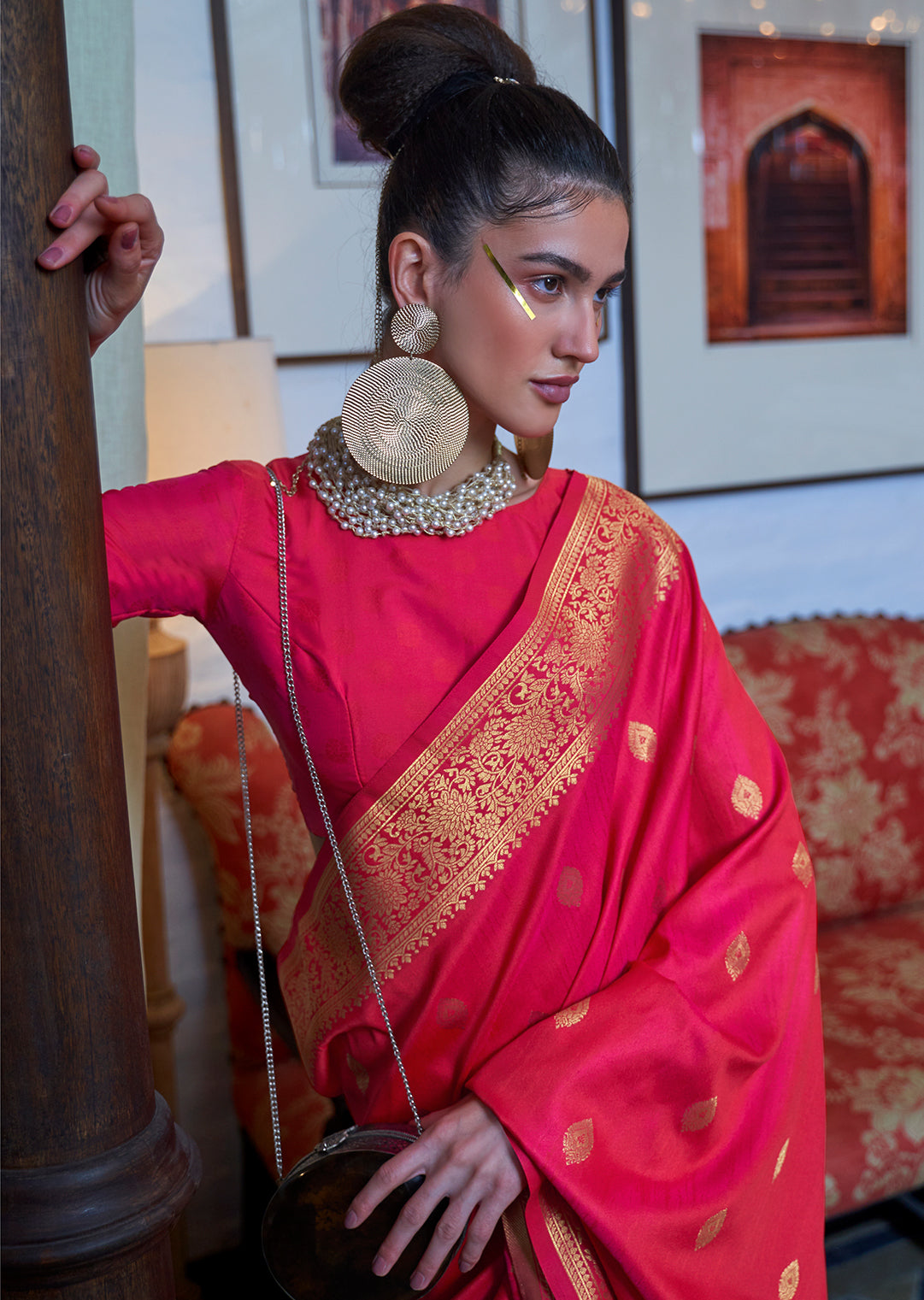 Red	Zari Woven Pure Handloom Silk Saree
