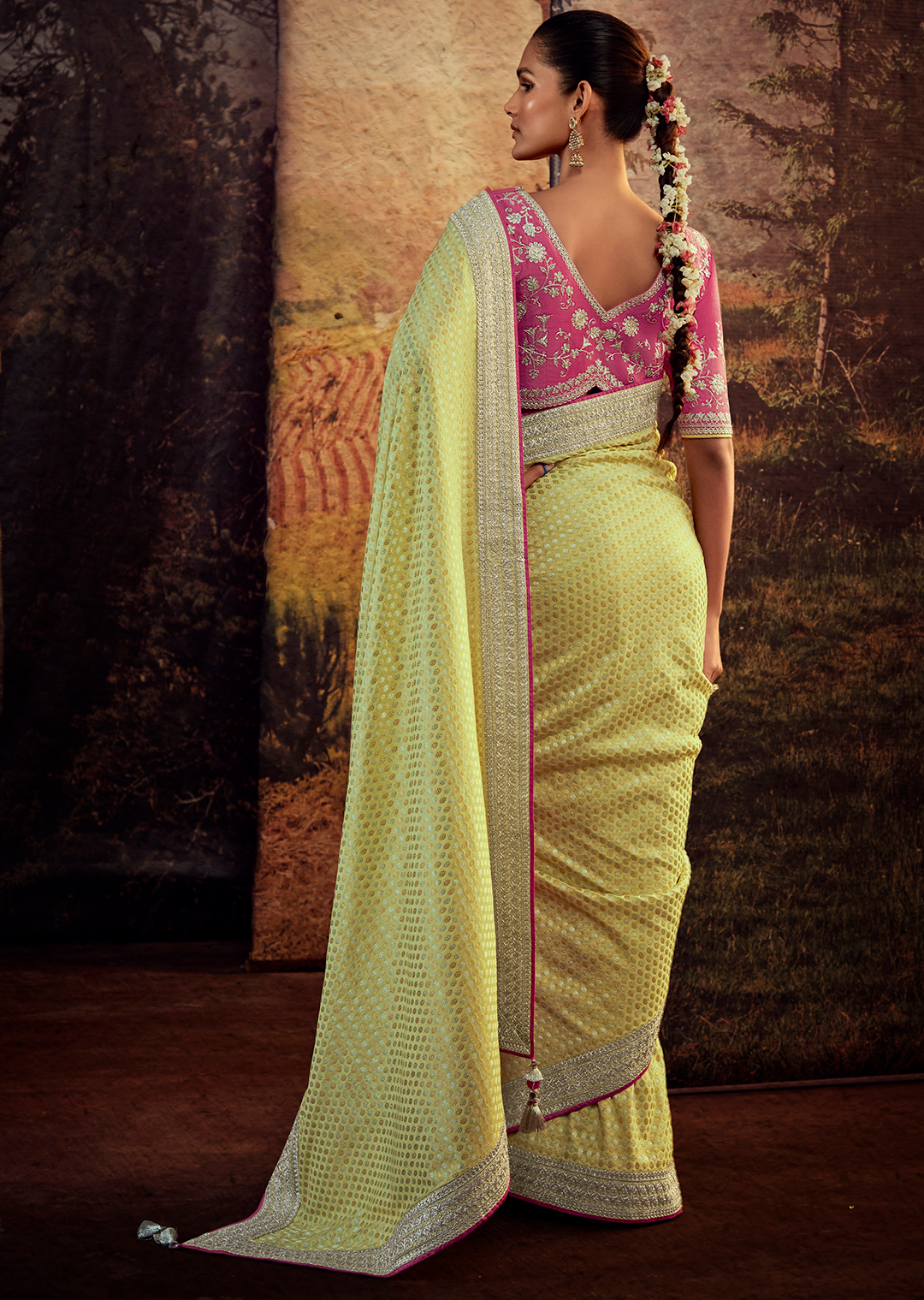 DAFFODIL WOVEN DESIGNER SILK SAREE