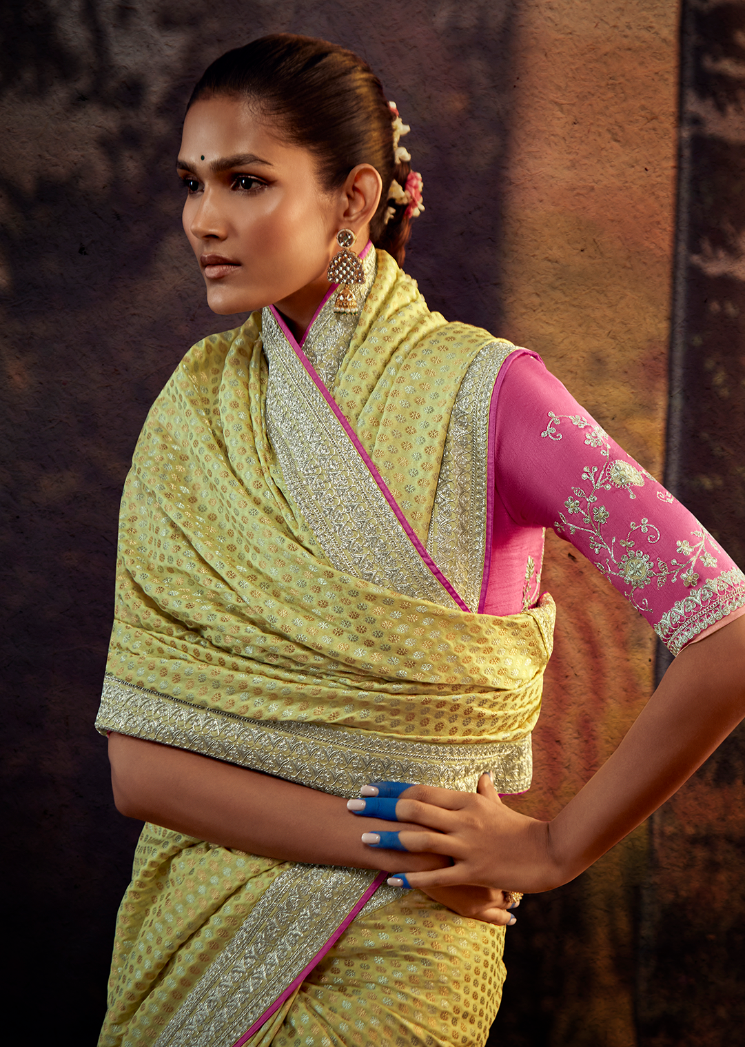 DAFFODIL WOVEN DESIGNER SILK SAREE