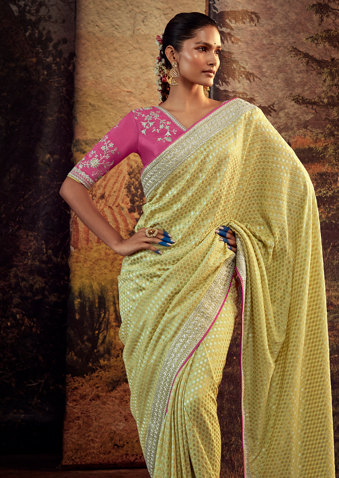 DAFFODIL WOVEN DESIGNER SILK SAREE