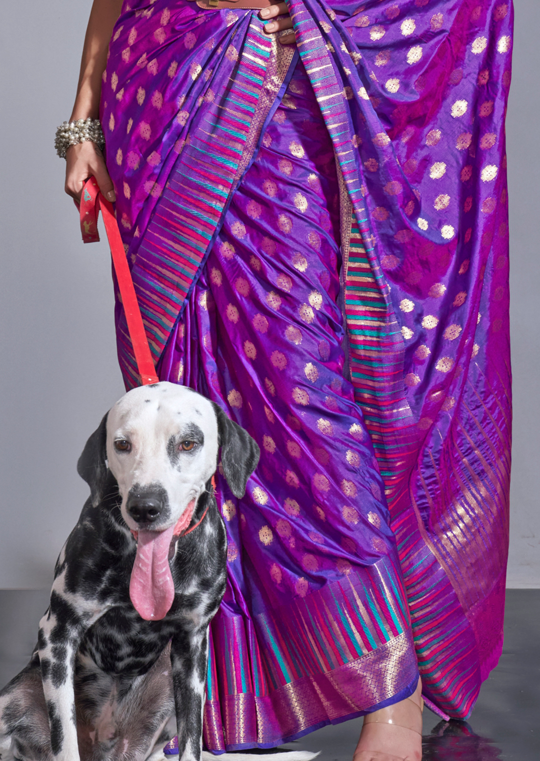 Purple Zari Woven Pure Handloom Gadwal Banarasi Silk Saree