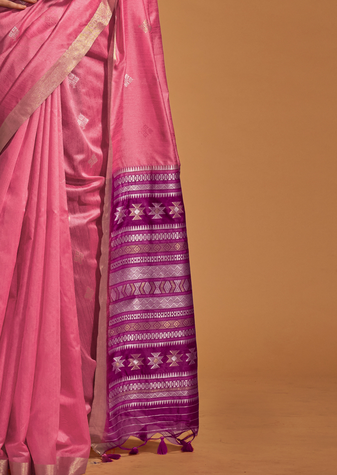 Pink Woven Pure Handloom Silk Saree