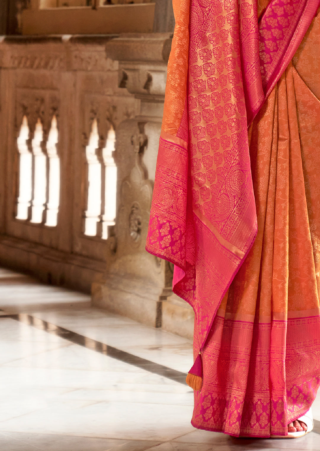 Mustard Yellow Zari Woven Royal Kanjivaram Silk Saree