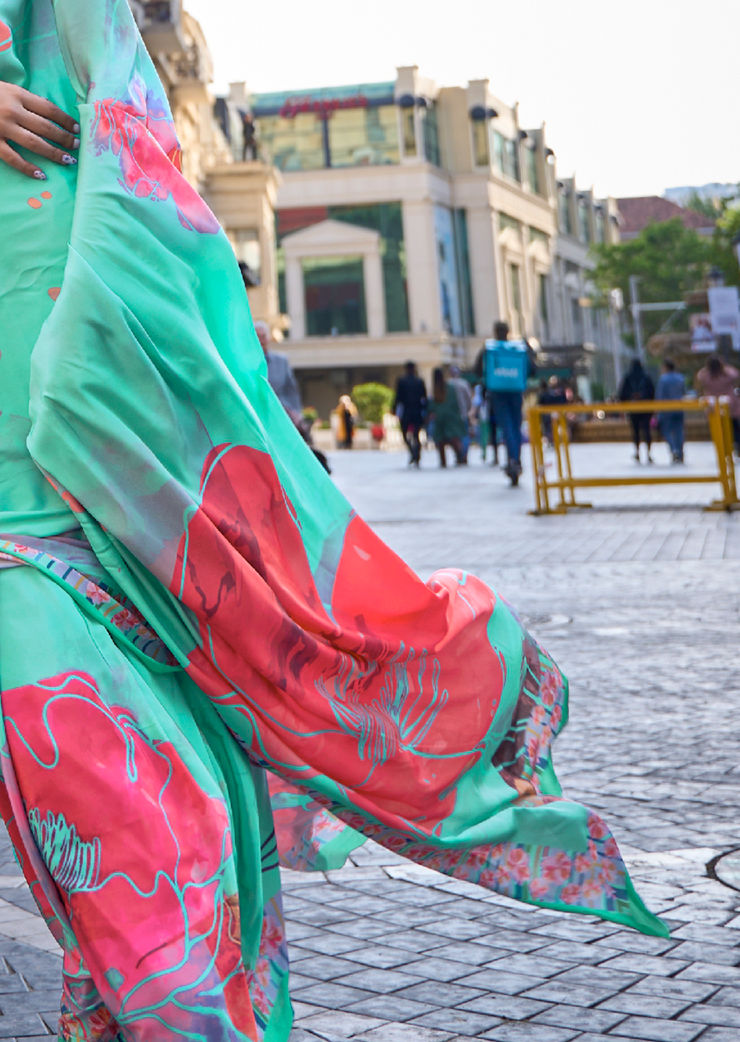 Turquoise Blue Woven Pure Satin Crepe Silk Saree