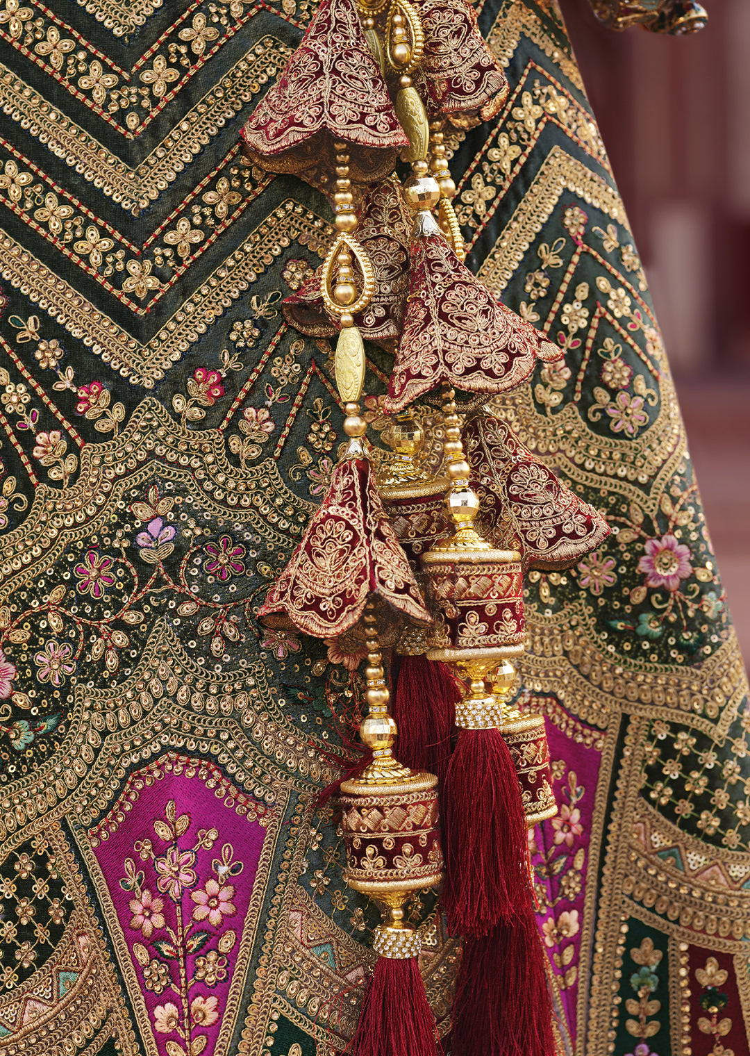 Set Of 4 Bridal Lehenga Choli Tassel/Latkan Multi Latkan Suitable For Suit,  Sari | eBay
