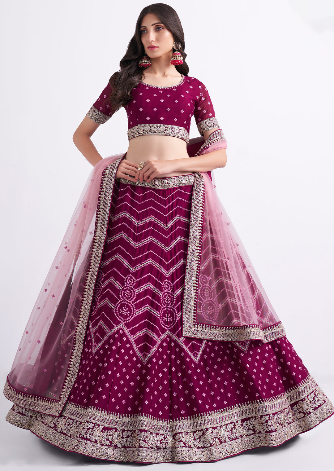 Maroon Bridal Lehenga Set – Vibha Amitt Clothing | Fashion Designer
