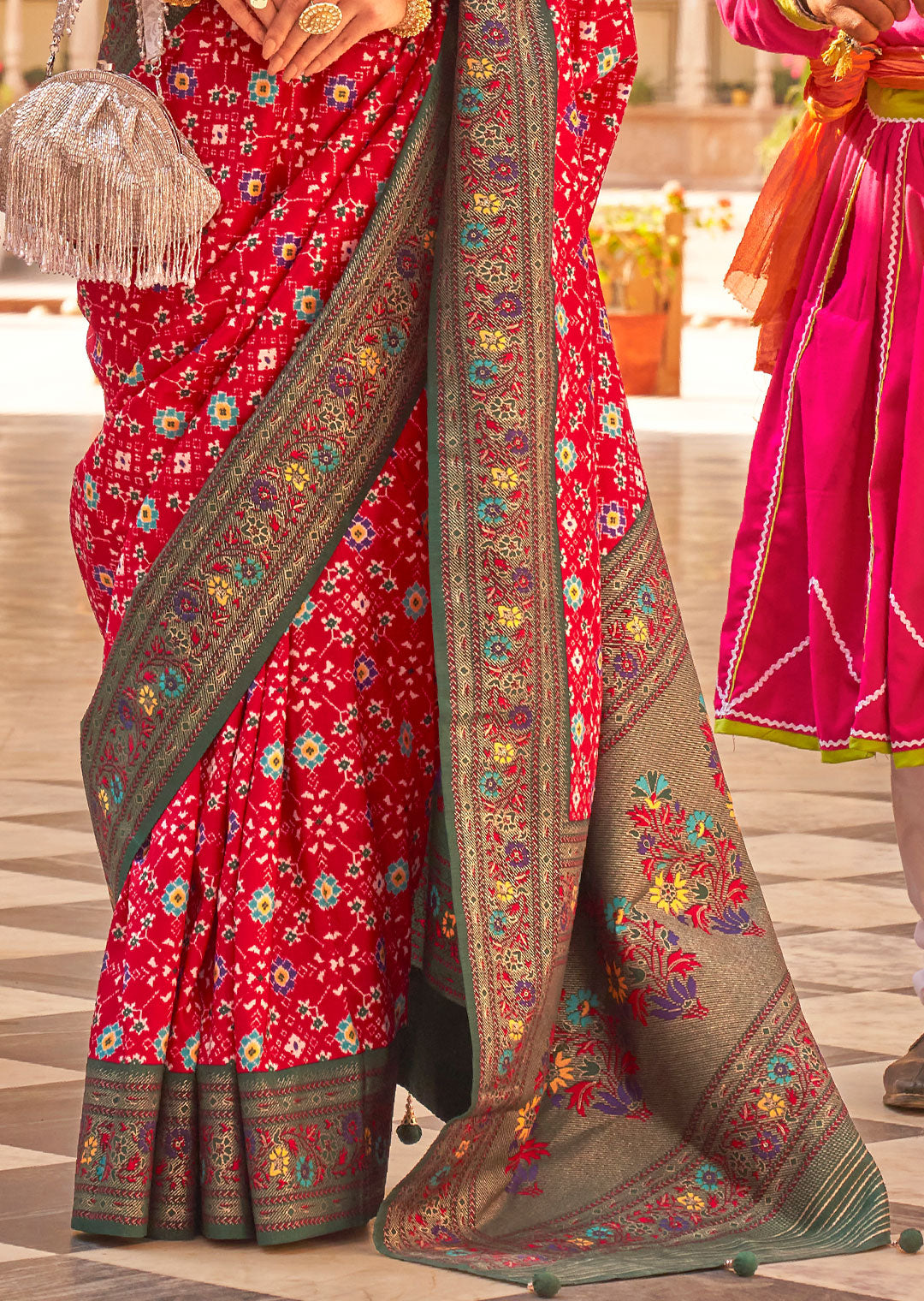 RED WOVEN PATOLA PAITHANI SILK SAREE