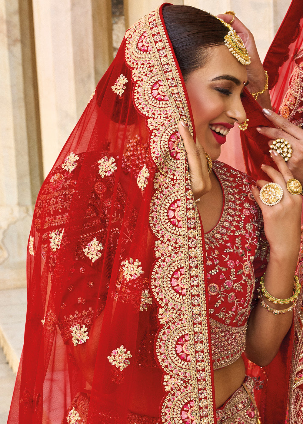 Shop Online Traditional Wedding wear Heavy Lehenga Choli in Red - Shivani  Style House UK
