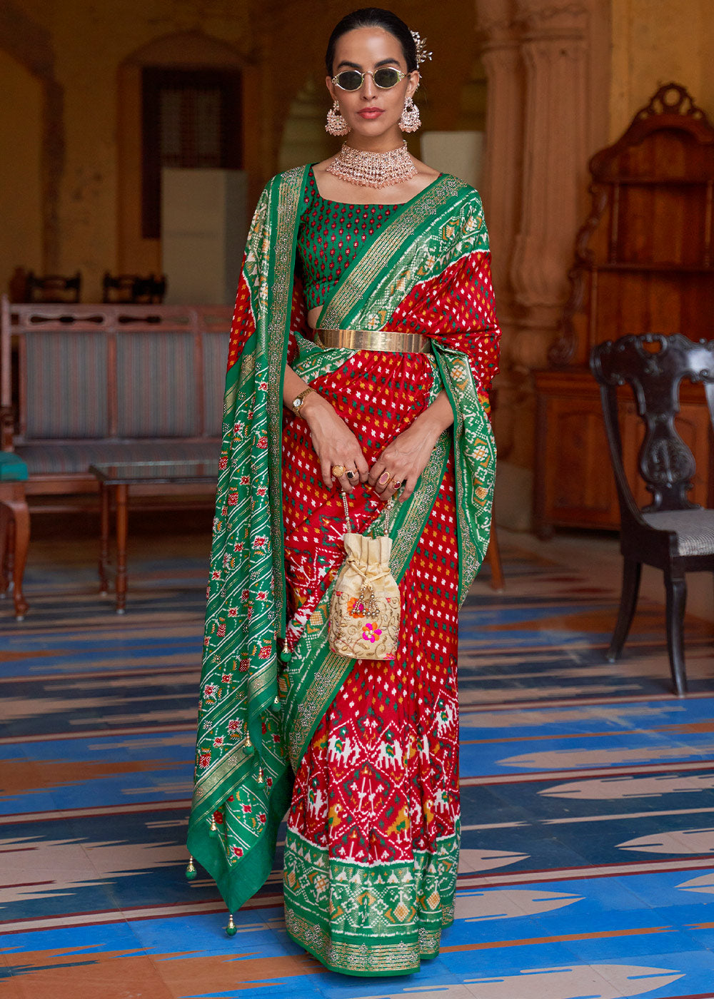 RED WOVEN PATOLA SILK SAREE