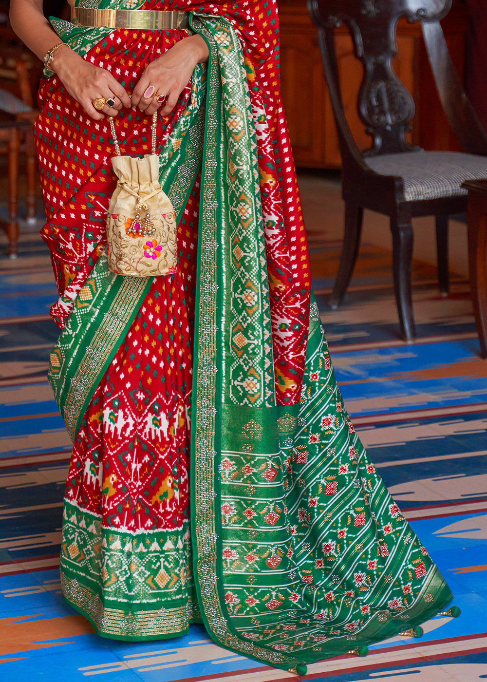 RED WOVEN PATOLA SILK SAREE