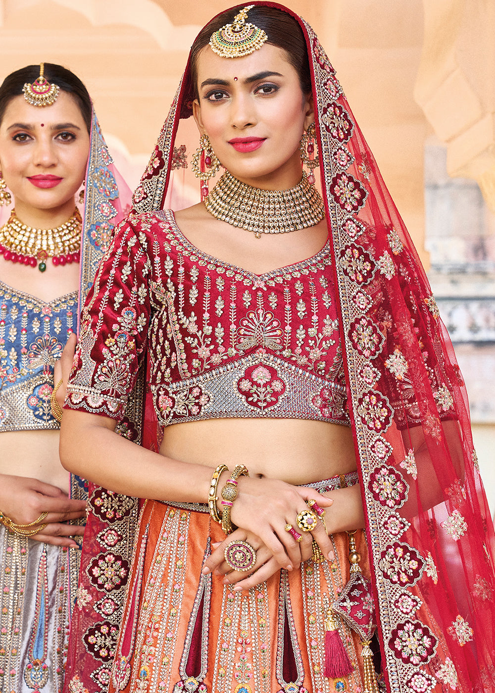 Red green yellow, will never disappoint 🧡. Who loves this ? Look from our  masterclass. Team : … | Green bridal lehenga, Wedding lehenga designs, Bridal  lehenga