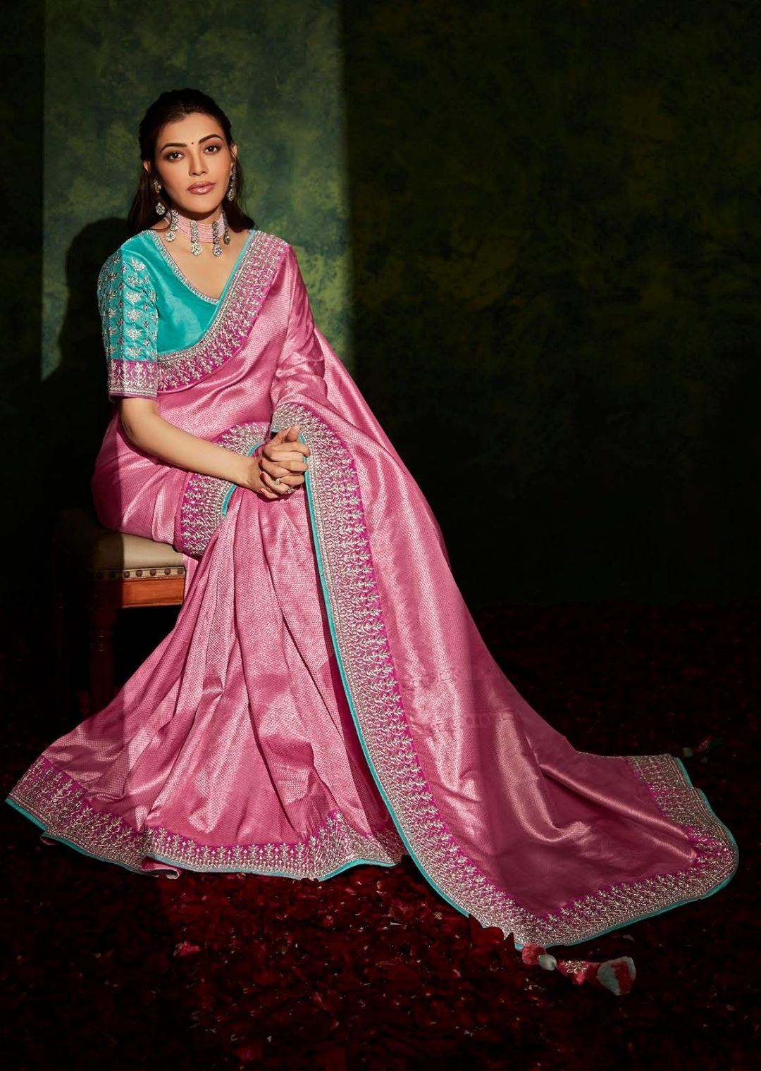 Blossom Pink Woven Celebrities Exclusive Designer Saree with Embroidered Silk Blouse