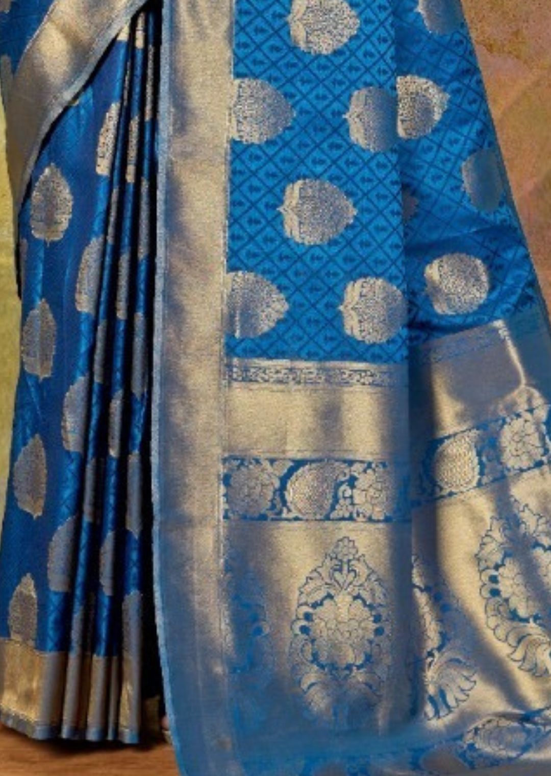 Royal Blue Woven Banarasi Silk Saree