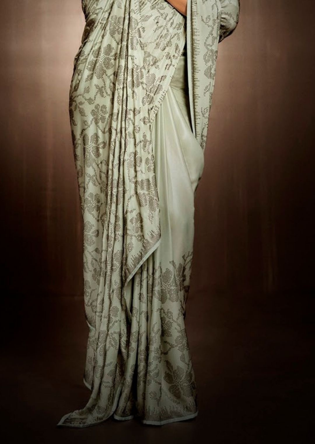 Mint Green Woven Exclusive Designer Saree With Swarovski Work