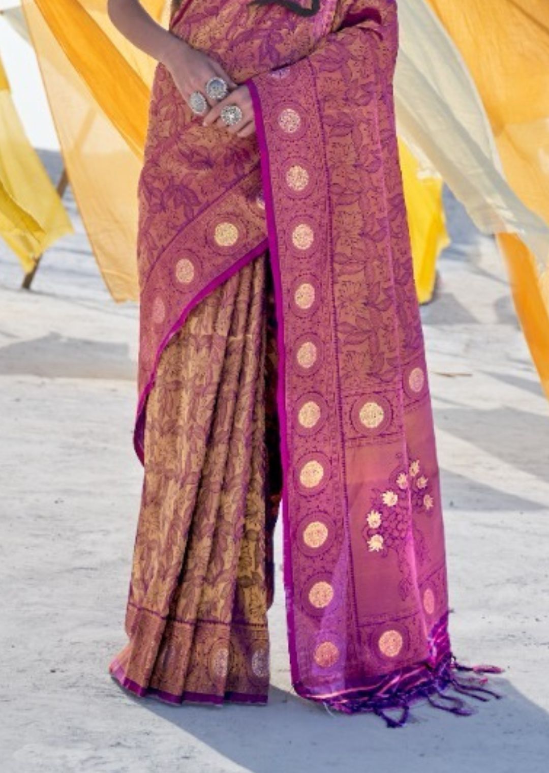 Purple Hand Woven Kanjivaram Silk Saree