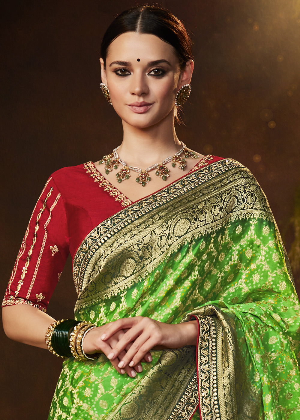 Shop Green Saree Online in USA at AndaazFashion.com