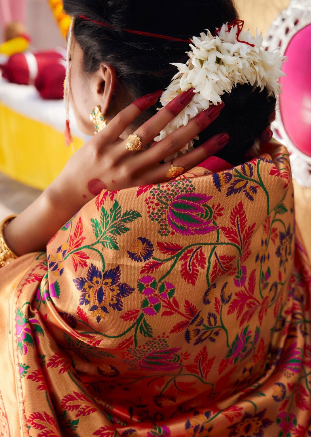 Red Woven Traditional Paithani Silk Saree