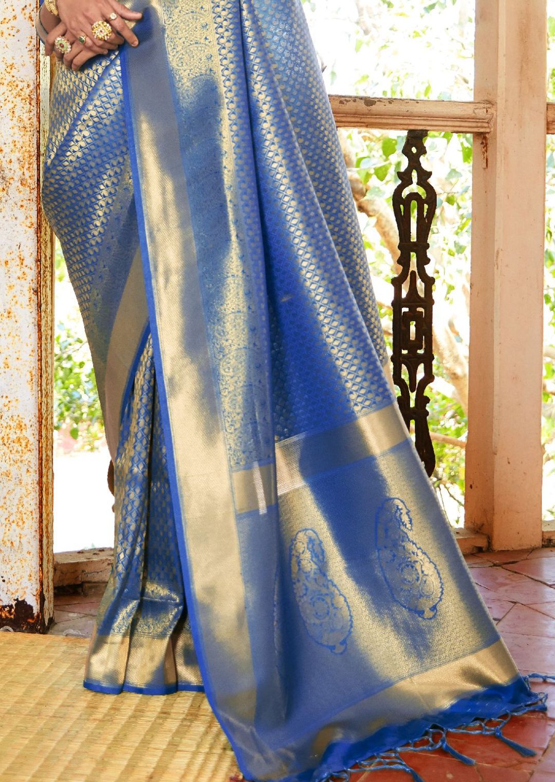 Royal Blue Hand Woven Kanjivaram Silk Saree