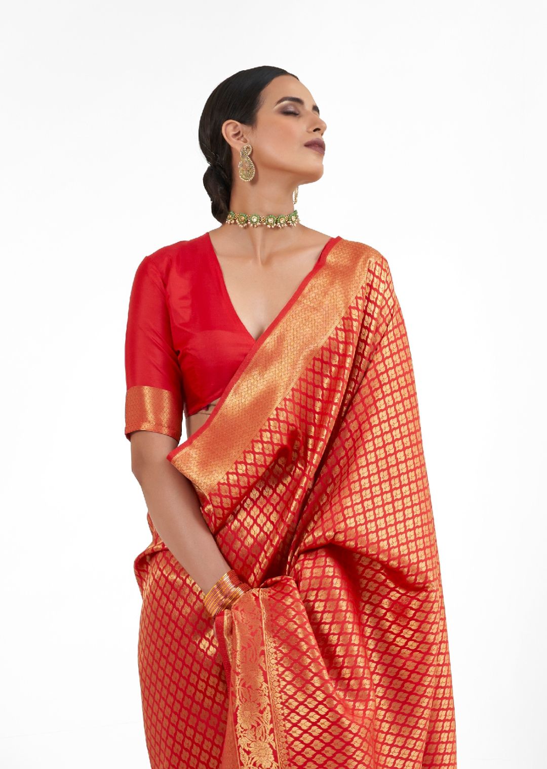 Red Hand Woven Kanjivaram Silk Saree