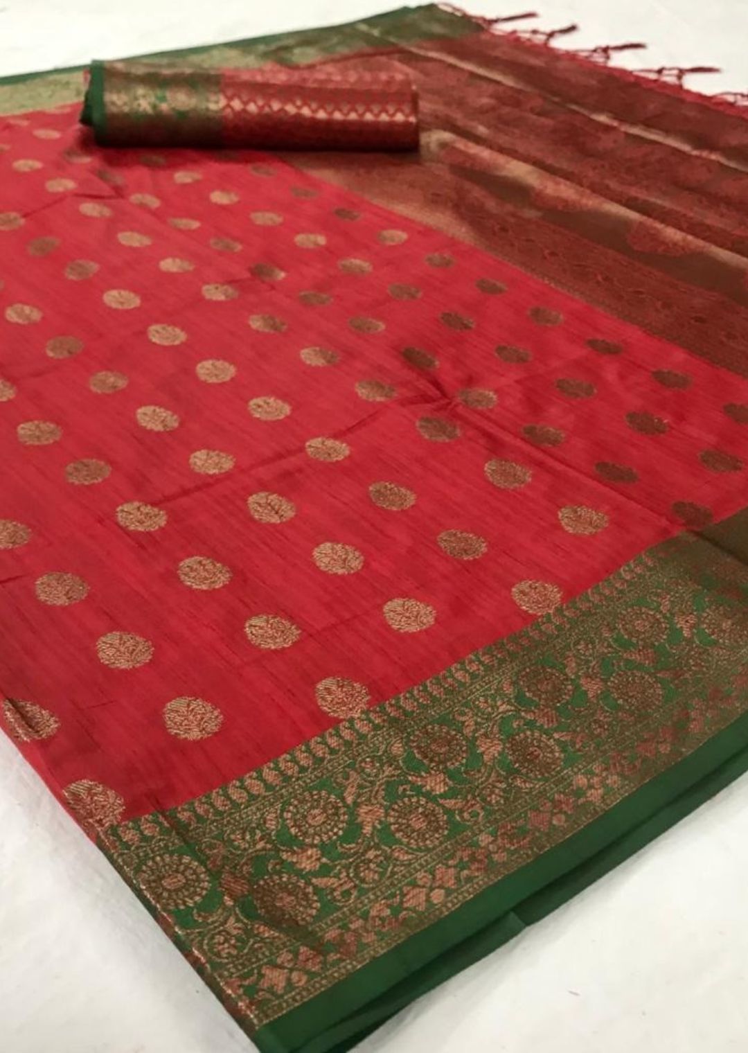 Red Zari Woven Banarasi Silk Saree