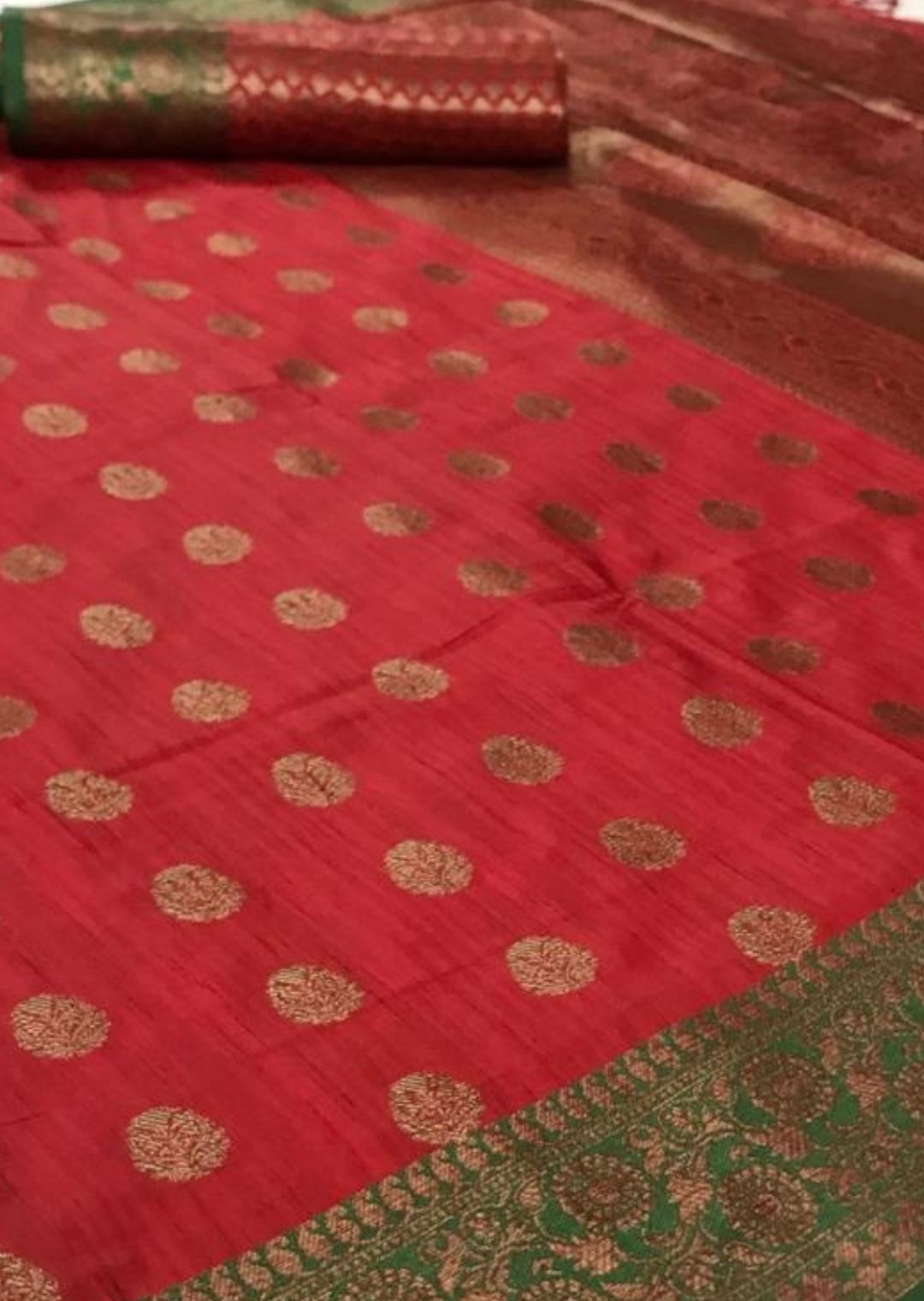 Red Zari Woven Banarasi Silk Saree