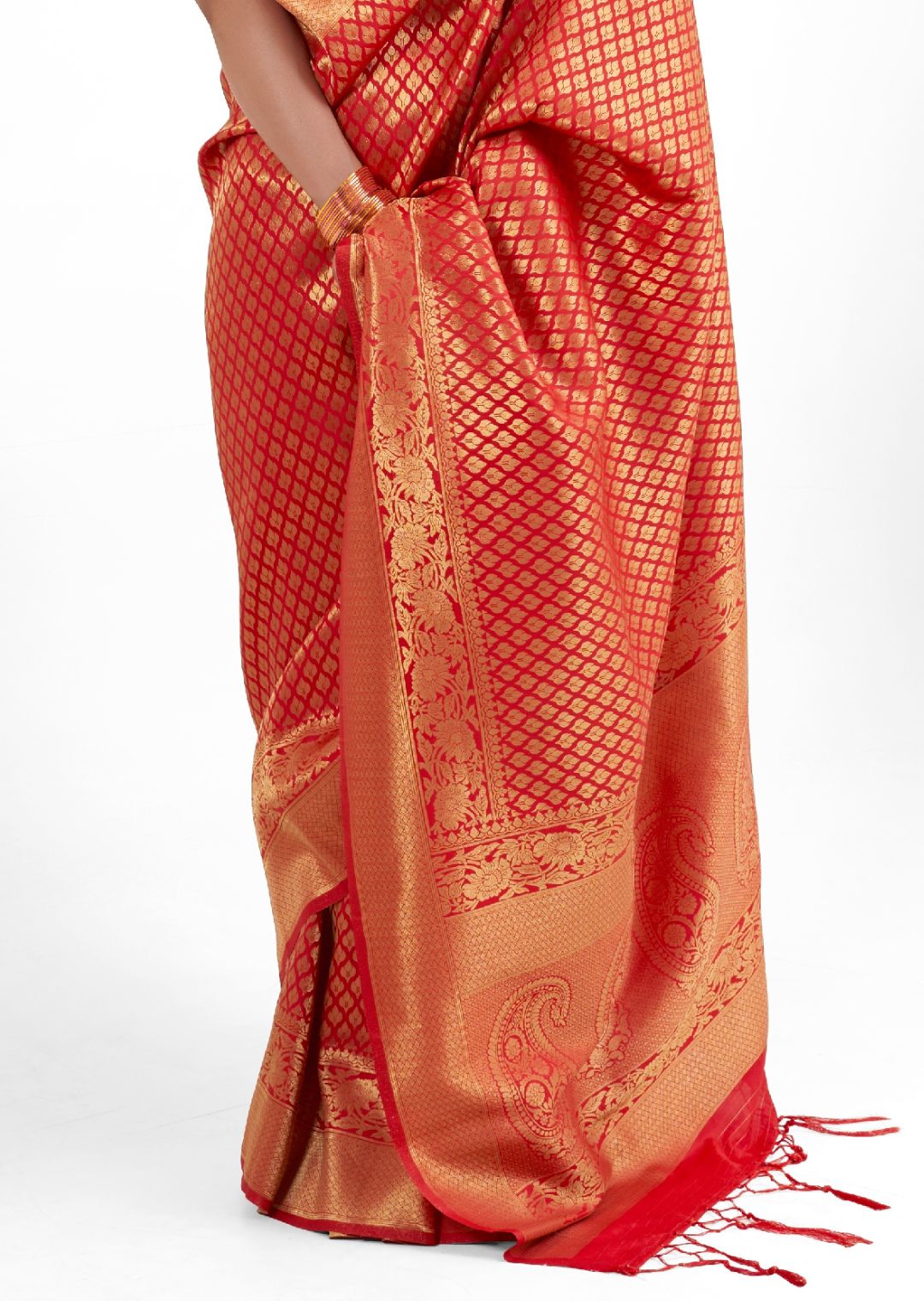 Red Hand Woven Kanjivaram Silk Saree