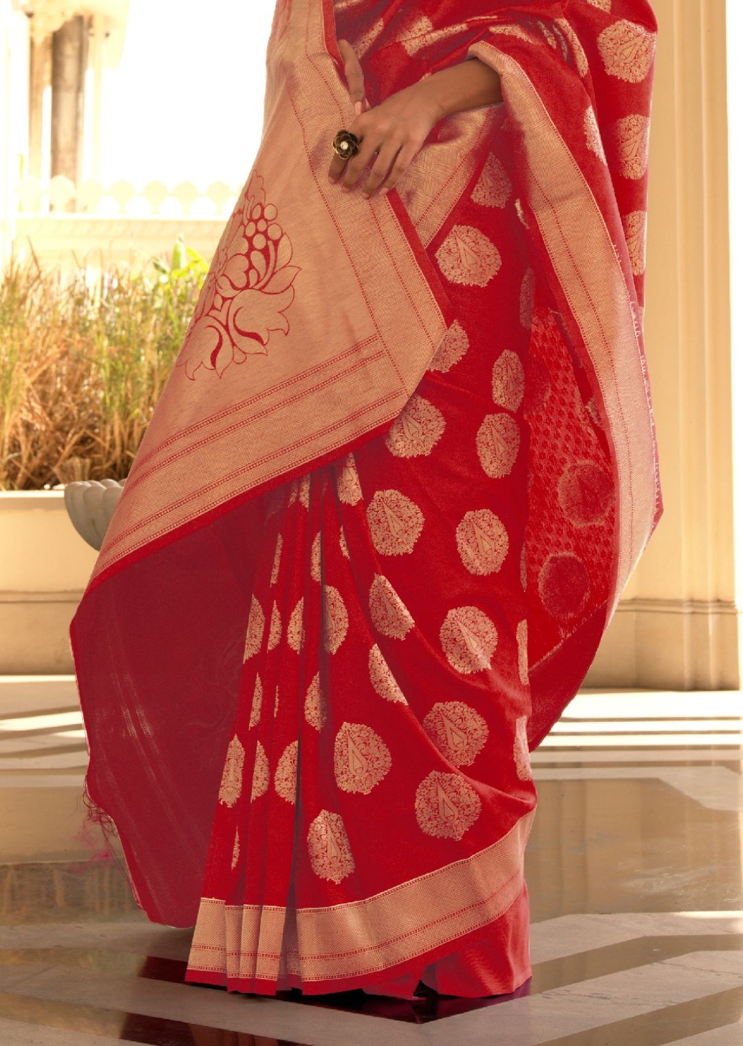 Red Zari Woven Banarasi Silk Saree