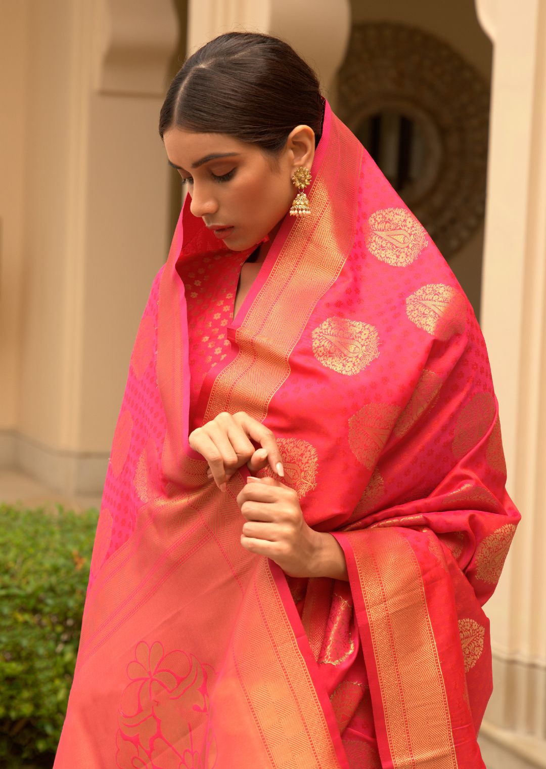 Imperial Red Zari Woven Banarasi Silk Saree