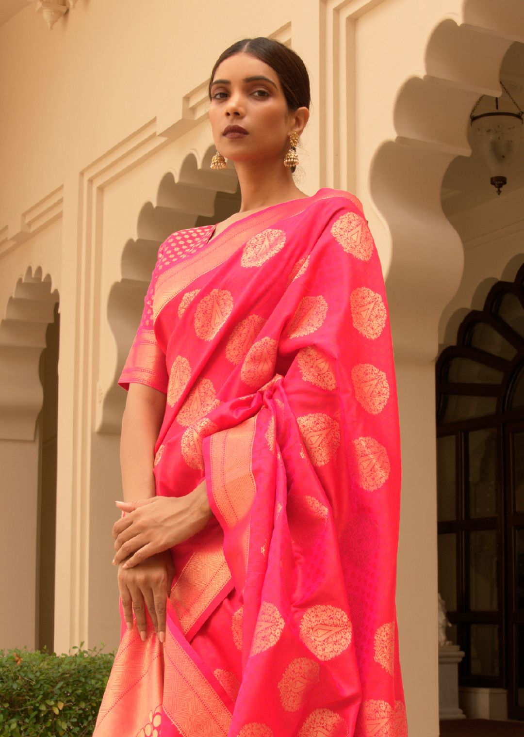 Imperial Red Zari Woven Banarasi Silk Saree