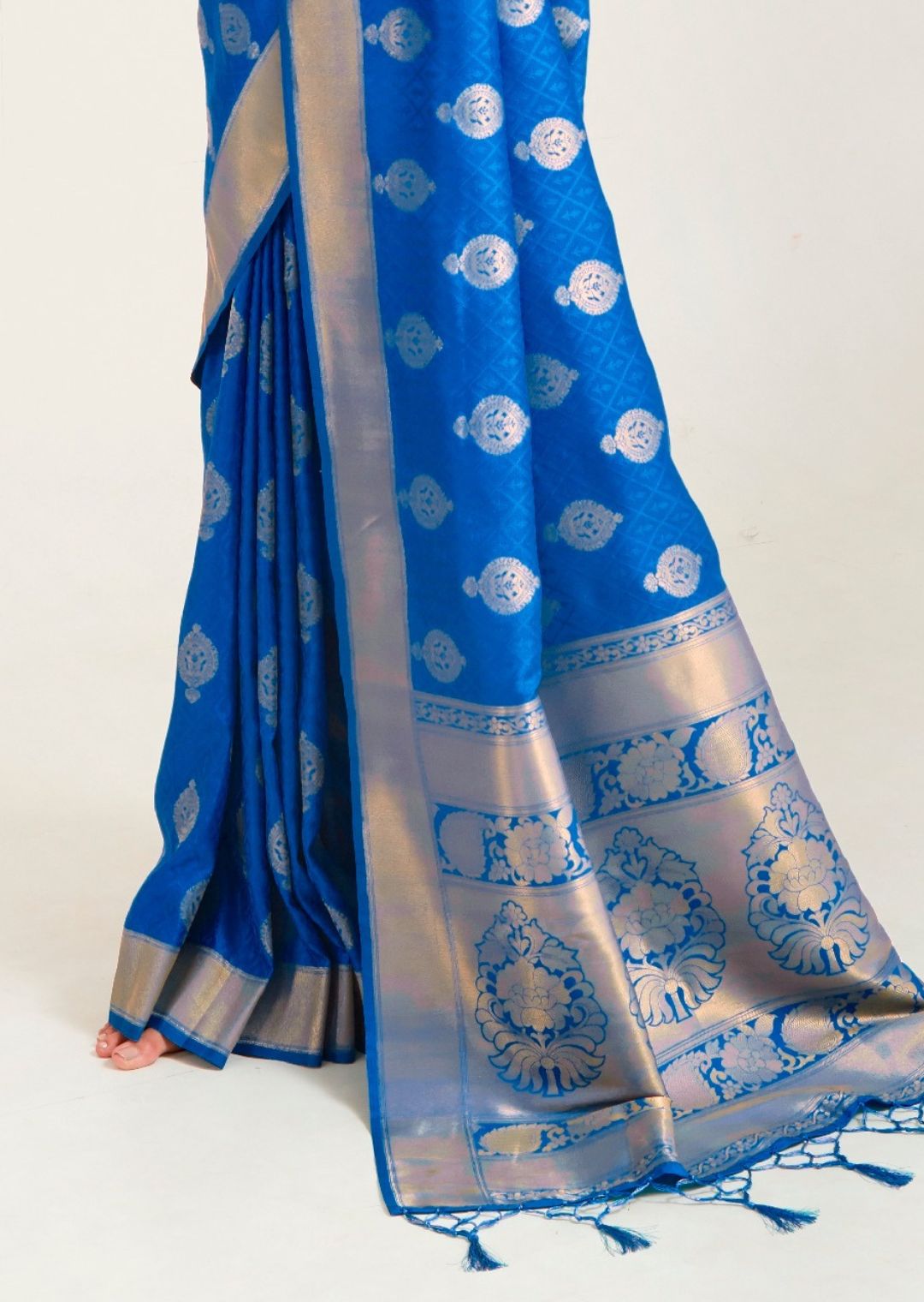 Royal Blue Zari Woven Banarasi Silk Saree