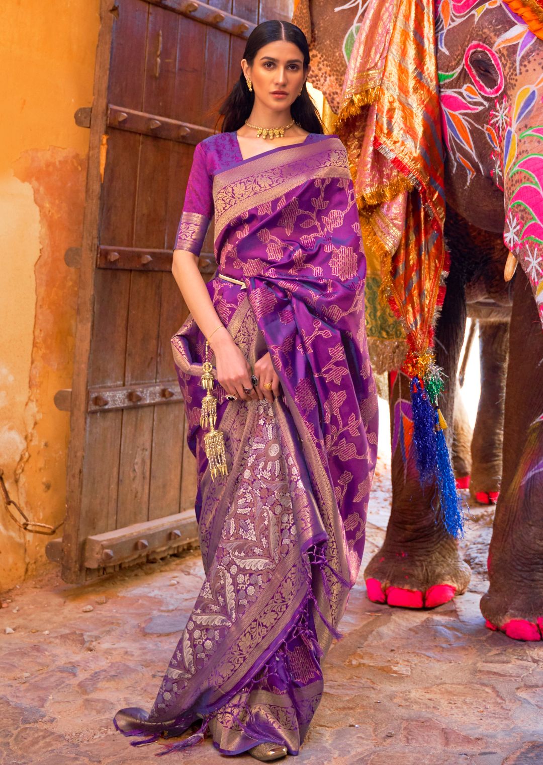 Shop Purple Silk Saree For Wedding Online In India | Me99