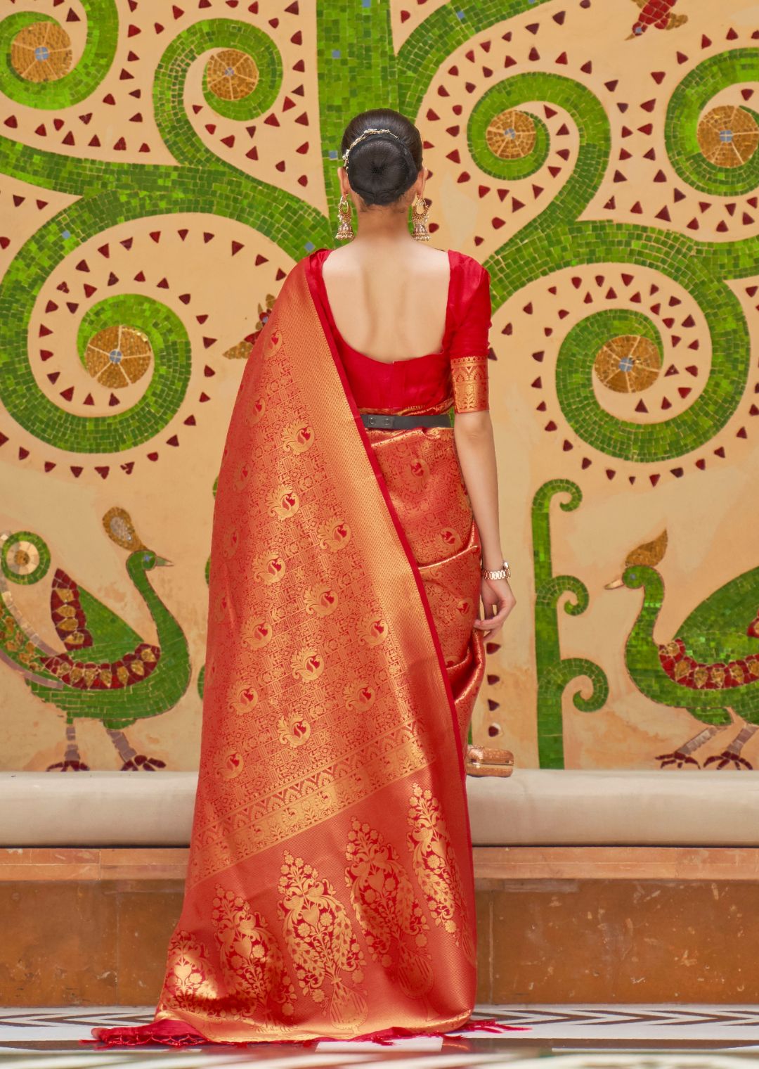 Red Hand Woven Kanjivaram Silk Saree